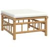 vidaXL 10 Piece Garden Lounge Set with Cream White Cushions Bamboo