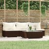 vidaXL 4 Piece Garden Lounge Set with Cushions Brown Poly Rattan