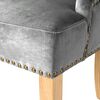 vidaXL Dining Chairs 2 pcs Silver Solid Oak and Velvet