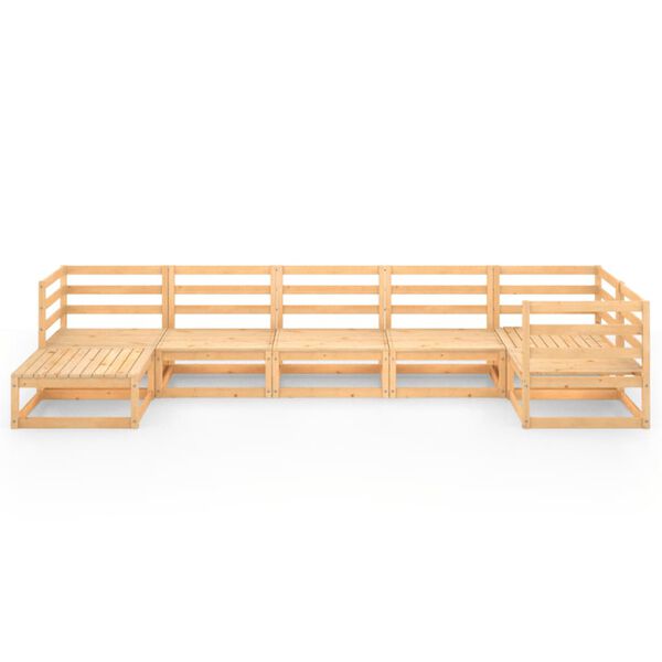 vidaXL 7 Piece Garden Lounge Set Solid Pinewood