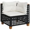 vidaXL 10 Piece Garden Sofa Set with Cushions Black Poly Rattan