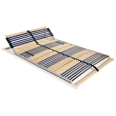 vidaXL Slatted Bed Base without Mattress with 42 Slats 7 Zones 140x200 cm