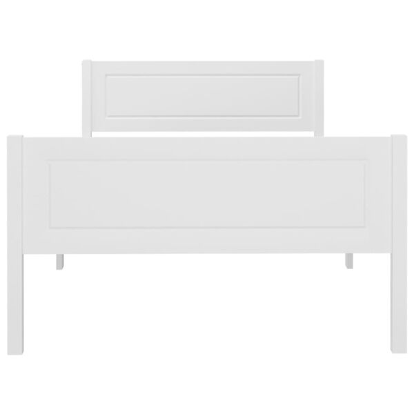 vidaXL Bed Frame without Mattress Solid Pinewood White 90x200 cm