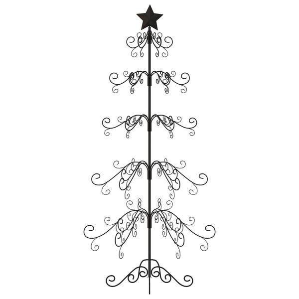 vidaXL Metal Christmas Tree for Decoration Black 150 cm