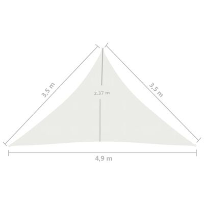 vidaXL Sunshade Sail 160 g/m² White 3.5x3.5x4.9 m HDPE
