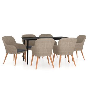 vidaXL Garden Dining Set | Brown and Black