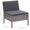 vidaXL 6 Piece Garden Lounge Set with Cushions Poly Rattan Grey