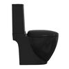 vidaXL WC Ceramic Toilet Bathroom Round Toilet Bottom Water Flow Black