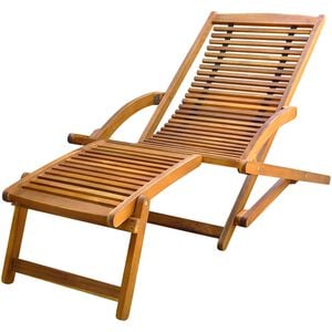 vidaXL Deck Chair | Light brown | Acacia wood | Standard | Foldable