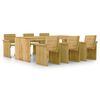 vidaXL 7 Piece Garden Dining Set with Cushions Impregnated Pinewood