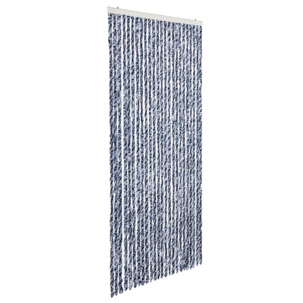 vidaXL Insect Curtain Blue, White and Silver 100x220 cm Chenille