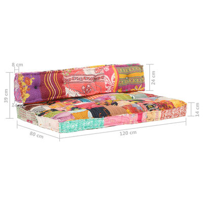 vidaXL Pallet Sofa Cushion Multicolour Fabric Patchwork