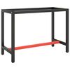 vidaXL Work Bench Frame | Matte black and red | Powder-coated metal
