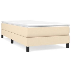 vidaXL Box Spring Bed Frame Cream 90x200 cm Fabric