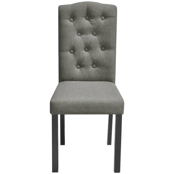 vidaXL Dining Chairs 2 pcs Grey Fabric