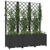 vidaXL Garden Planter with Trellis Black 120x40x136 cm PP