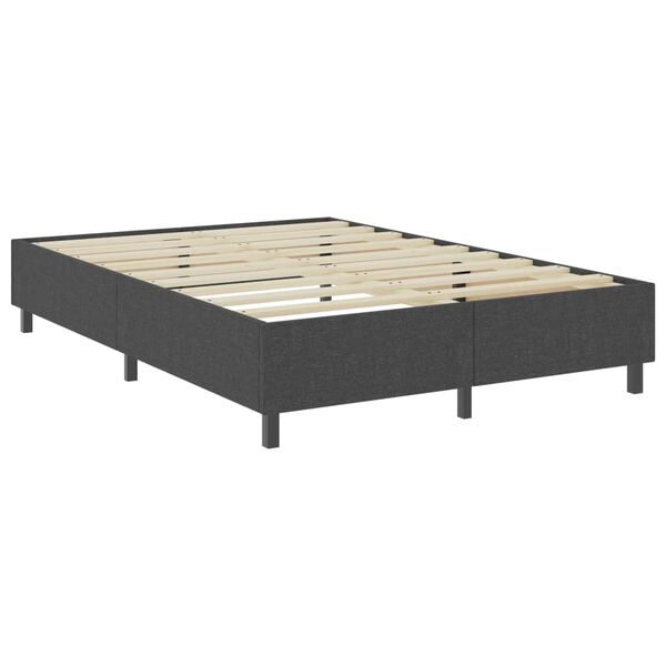 vidaXL Box Spring Bed Frame without Mattress Grey Fabric 180x200 cm Super King