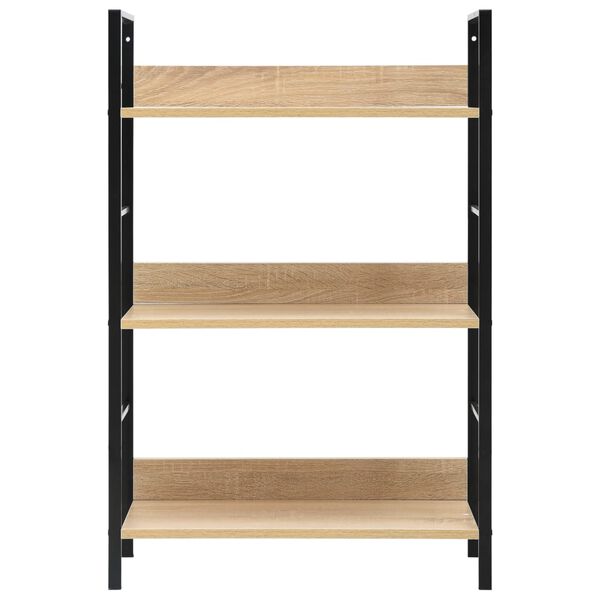 vidaXL 3-Layer Book Shelf Oak 60x27.6x90.5 cm Engineered Wood