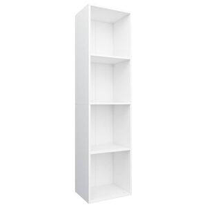 vidaXL Book Cabinet | White | Engineered Wood | 36x30x143 cm | Book Cabinet