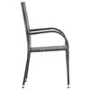 vidaXL 7 Piece Garden Dining Set Grey and Black