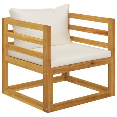 vidaXL 12 Piece Garden Lounge Set with Cushion Cream Solid Acacia Wood