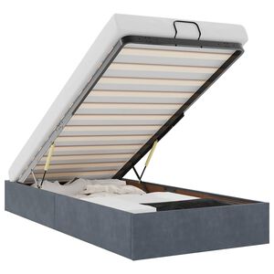 vidaXL Ottoman Bed Frame No Mattress Dark Grey 90x190 cm Velvet