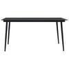 vidaXL Garden Dining Table Black 150x80x74 cm Steel and Glass