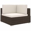 vidaXL Sectional Corner Chair 1 pc with Cushions Poly Rattan Brown
