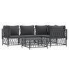 vidaXL 5 Piece Garden Lounge Set with Cushions Anthracite Steel