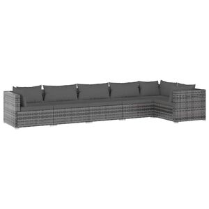 vidaXL Garden Lounge Set | Grey | PE rattan | 6 Piece | Modular