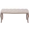 vidaXL Bench Linen Solid Wood 110x38x48 cm Cream White