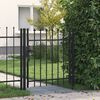 vidaXL Fence Gate Single Door with Spike Top Steel 1x1 m Black