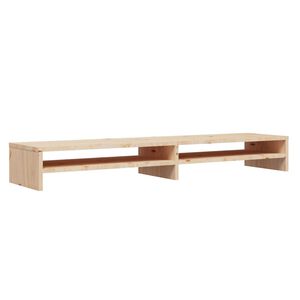 vidaXL Monitor Stand | Natural Pine | Solid Pine Wood | 100 cm long