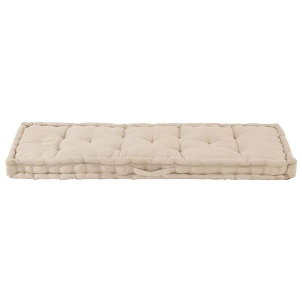 vidaXL Pallet Floor Cushion Cotton 120x40x7 cm Beige