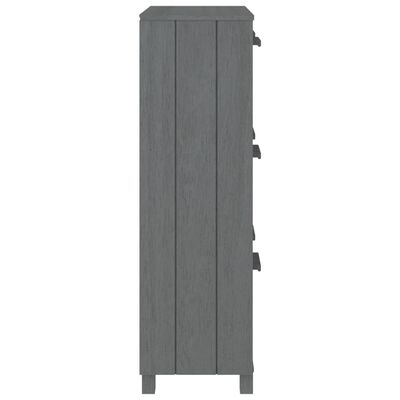 vidaXL Shoe Cabinet HAMAR Dark Grey 59.5x35x117 cm Solid Wood Pine