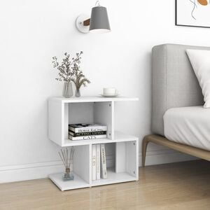 vidaXL 806364 vidaXL Bedside Cabinet White 50x30x51,5 cm Engineered Wood