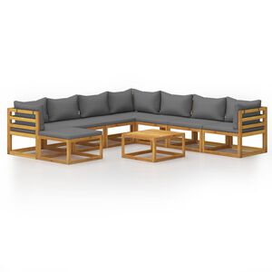 vidaXL Garden Lounge Set | Dark grey wood