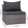 vidaXL 9 Piece Garden Lounge Set with Cushions Poly Rattan Grey