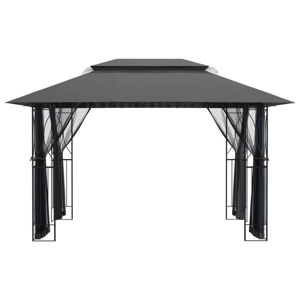vidaXL Gazebo with Sidewalls Anthracite 400x300x270 cm Steel