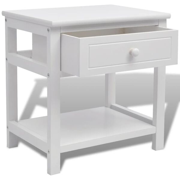 vidaXL Bedside Cabinets 2 pcs Wood White