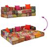 vidaXL 3-Seater Modular Pouffe Patchwork Fabric