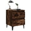 vidaXL Bed Cabinet with Metal Legs Smoked Oak 40x35x50 cm
