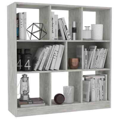 vidaXL Book Cabinet Concrete Grey 97.5x29.5x100 cm Engineered Wood