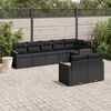 vidaXL 8 Piece Garden Sofa Set with Cushions Black Poly Rattan