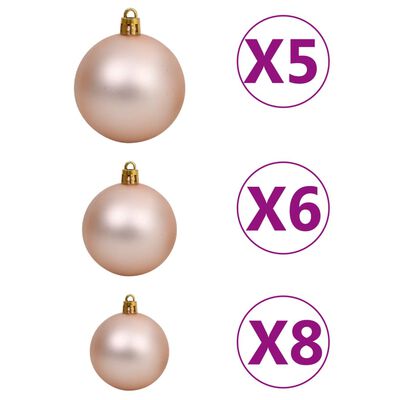 vidaXL Artificial Half Pre-lit Christmas Tree with Ball Set Green 210 cm