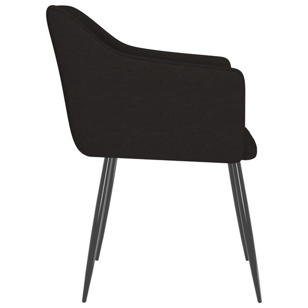 vidaXL Dining Chairs 2 pcs Black Fabric