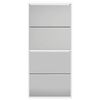 vidaXL Shoe Cabinet 4-Layer Mirror White 63x17x134 cm