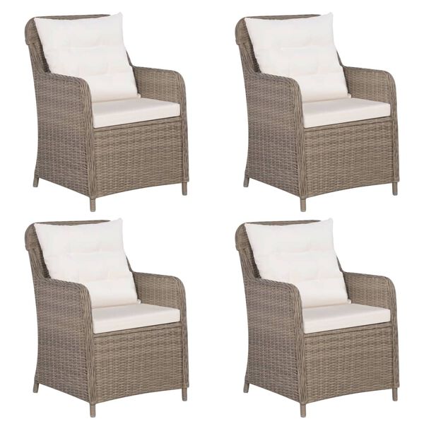 vidaXL 5 Piece Garden Dining Set Brown