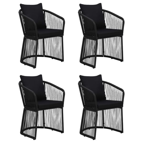 vidaXL 5 Piece Garden Dining Set with Cushions Black