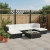 vidaXL 7 Piece Garden Lounge Set with Cushions Poly Rattan Black